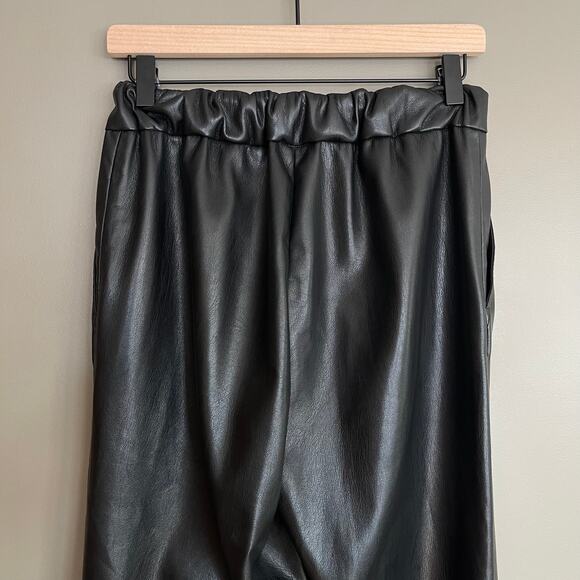 Anine Bing Koa Pant in Black Vegan Leather Size XS High Rise Wide Leg Chic Sexy - Picture 11 of 16